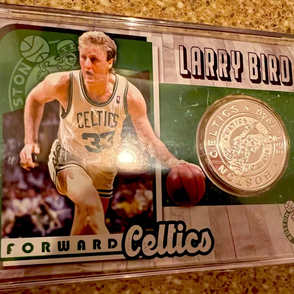 Highland Mint NBA Boston Celtics Larry Bird Silver Coin Card